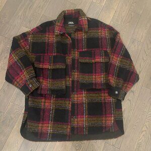 Zara Plaid Shacket sz S-M